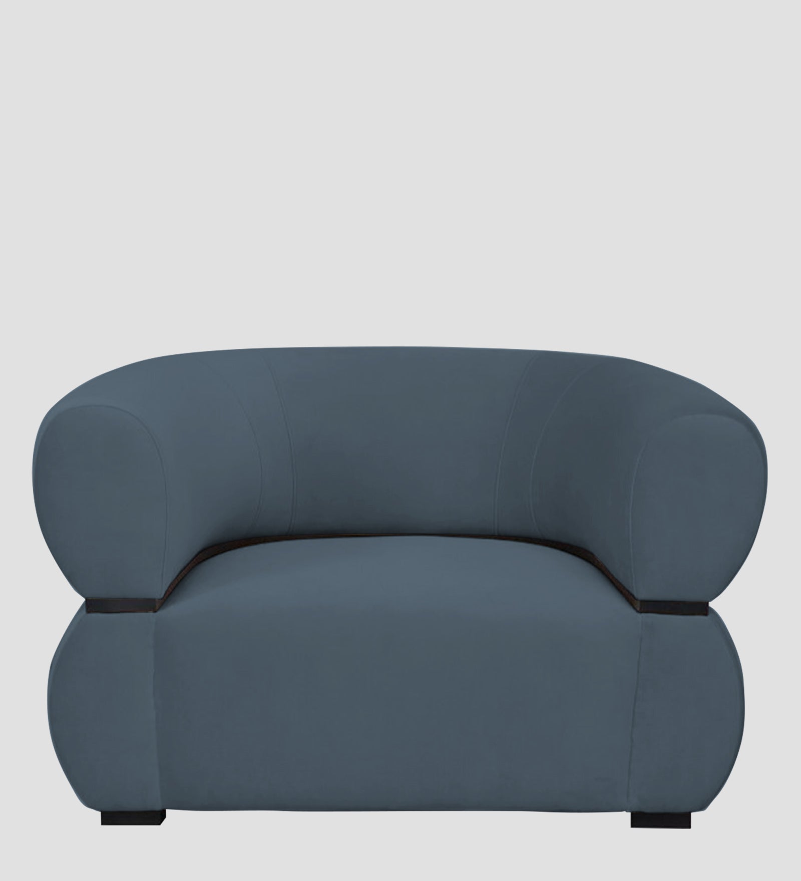 Kula Velvet 1 Seater Sofa In Oxford Blue Colour