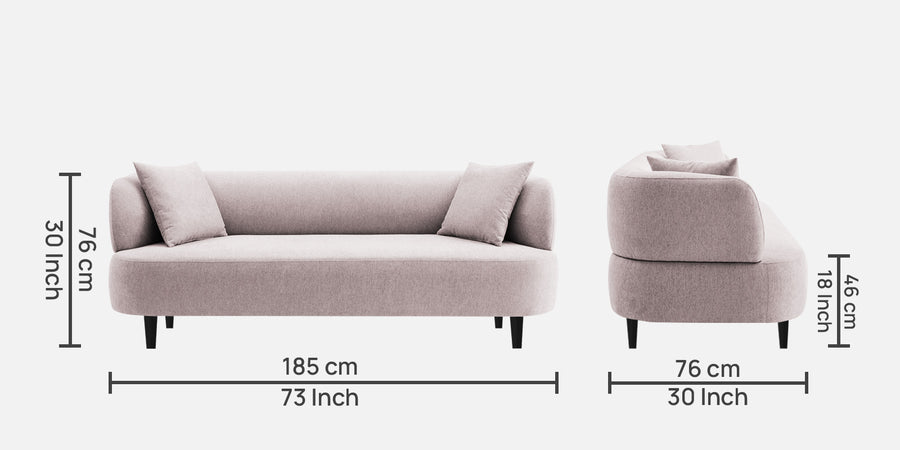 Carson Fabric 3 Seater Sofa In Orchid Beige Colour - Febonic Living
