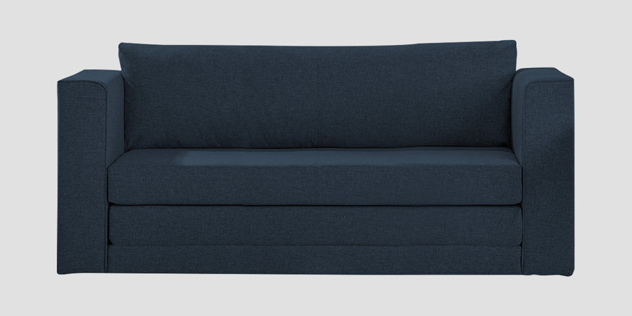 Kenia Fabric 3 Seater Foldable Sofa Cum Bed In Denim Blue Colour - Febonic Living