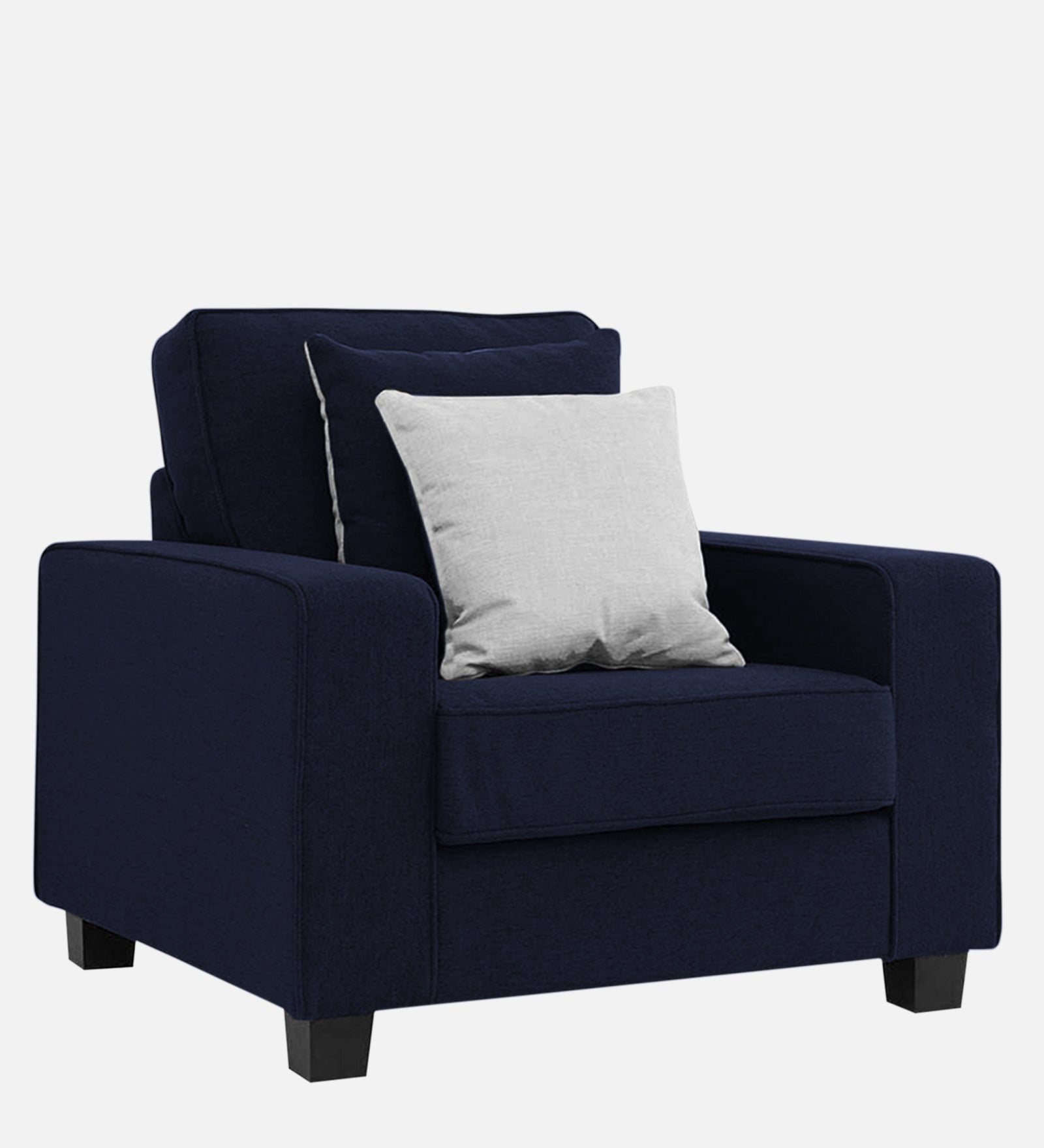 Ladybug Fabric 1 Seater Sofa In Royal Blue Colour