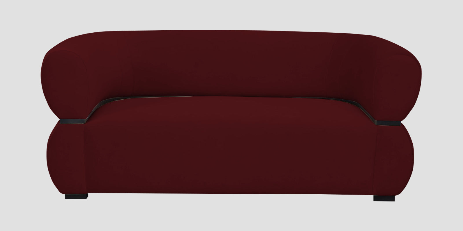 Kula Velvet 2 Seater Sofa In Dark Maroon Colour