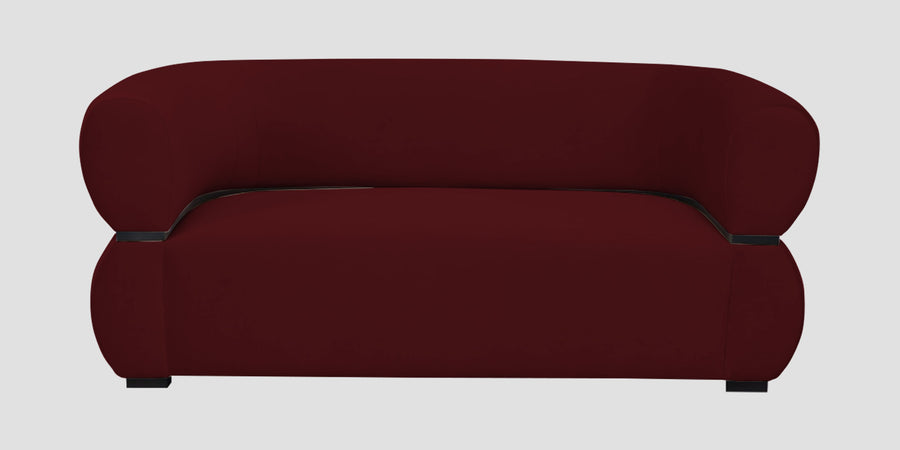Kula Velvet 2 Seater Sofa In Dark Maroon Colour - Febonic Living