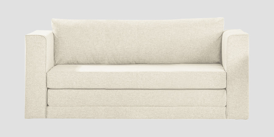 Kenia Fabric 3 Seater Foldable Sofa Cum Bed In Ivory Cream Colour - Febonic Living