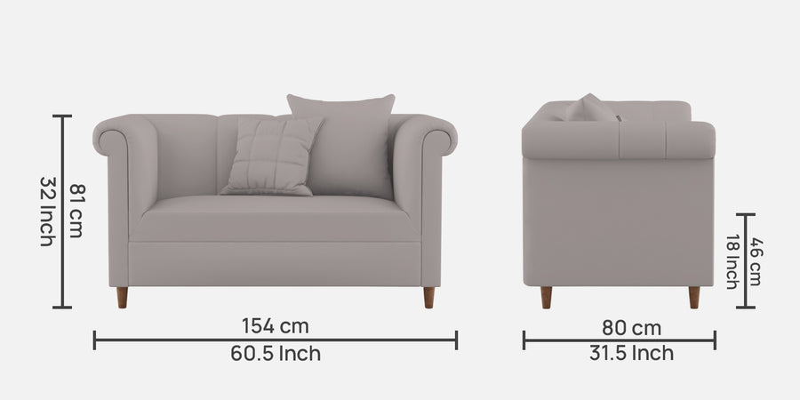 Rubi Velvet 2 Seater Sofa In Pearl Grey Colour - Febonic Living