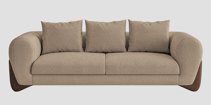 Boko Boucle 3 Seater Sofa In Mushroom Beige Colour - Febonic Living
