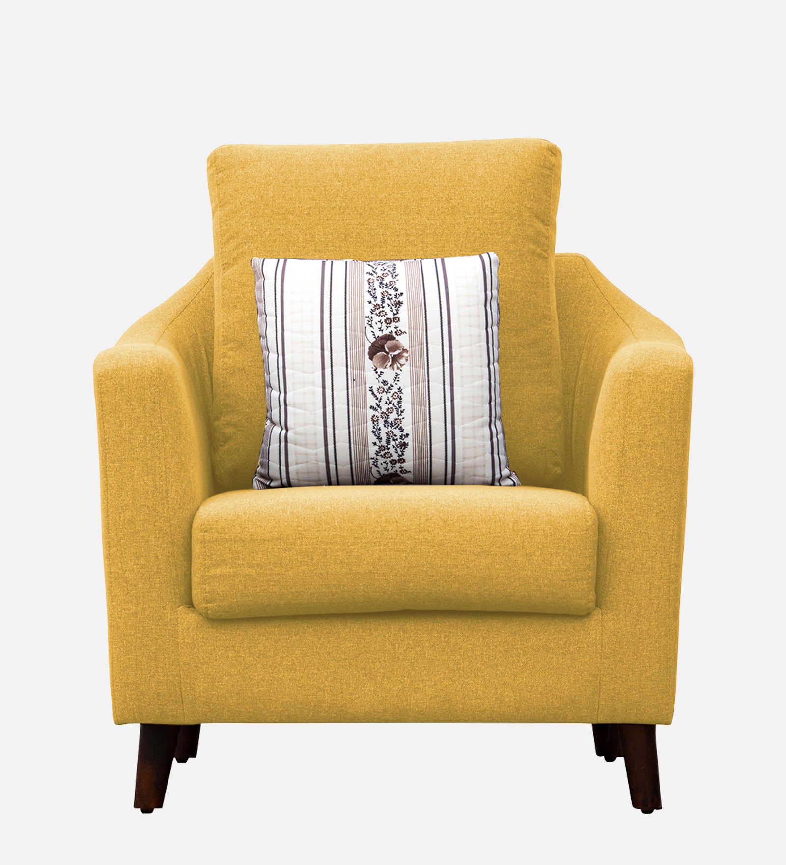 Kevin Fabric 1 Seater Sofa in Bold Yellow Colour