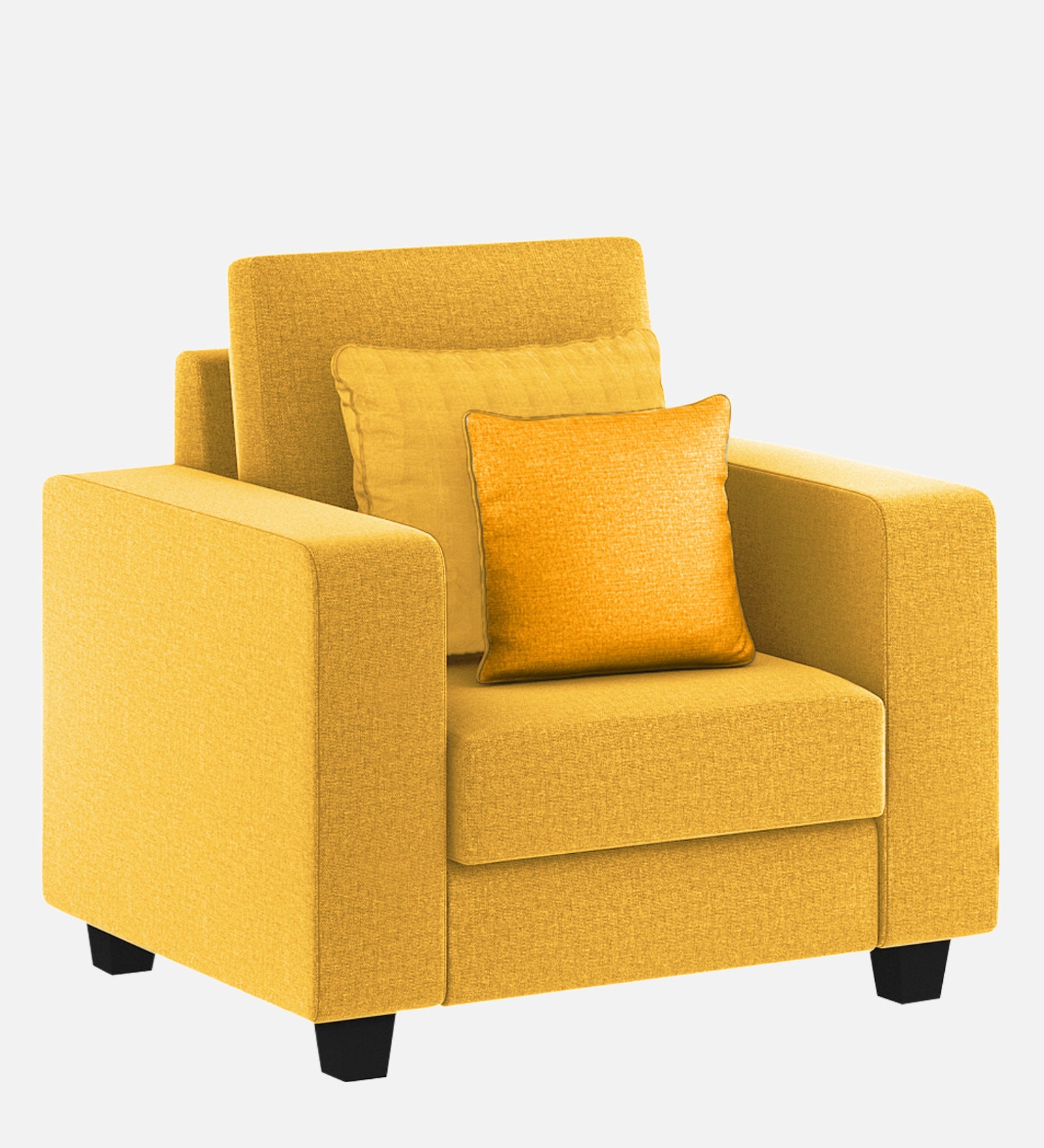 Nabi Fabric 1 Seater Sofa In Bold Yellow Colour