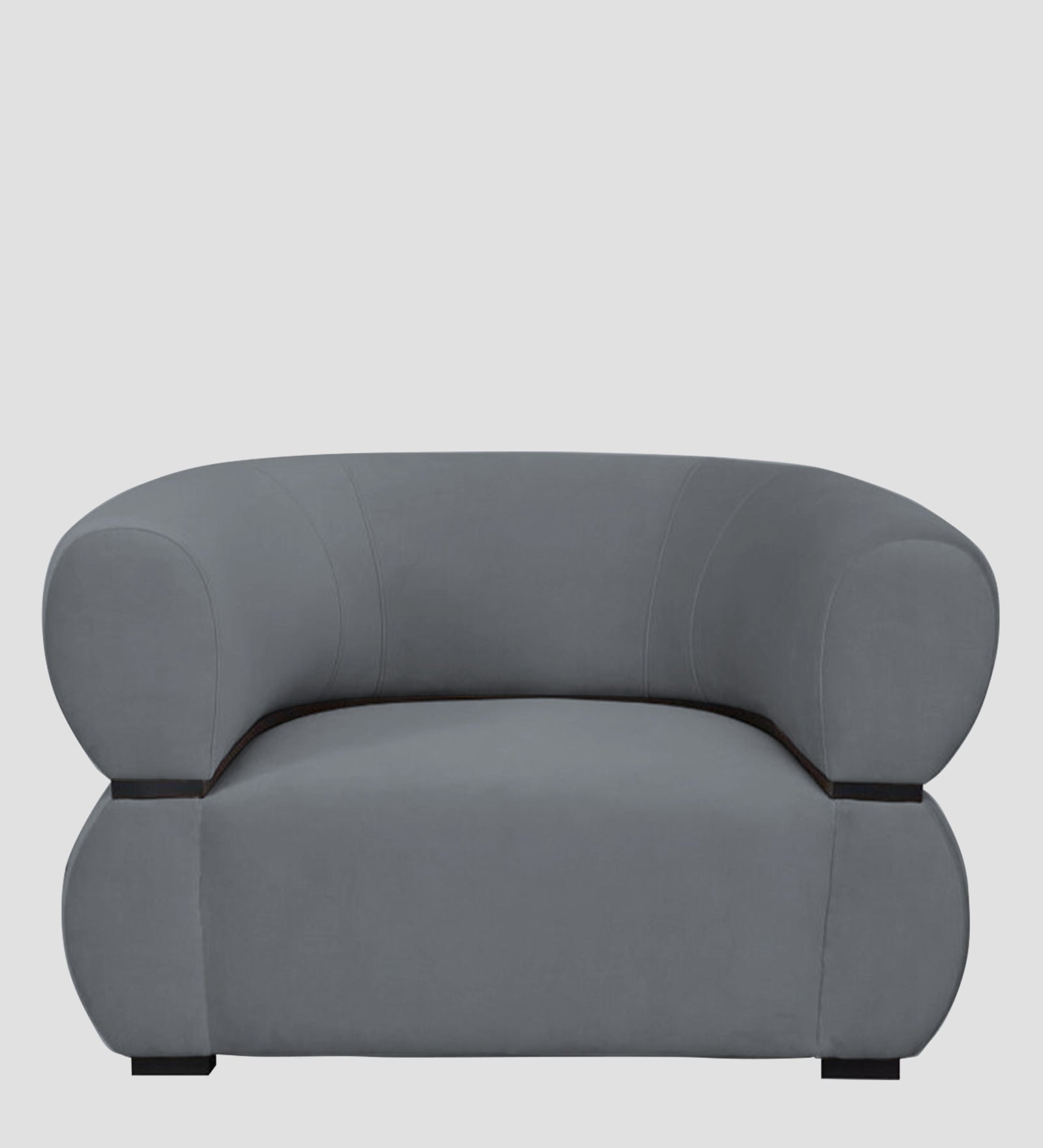 Kula Velvet 1 Seater Sofa In Pubble Grey Colour