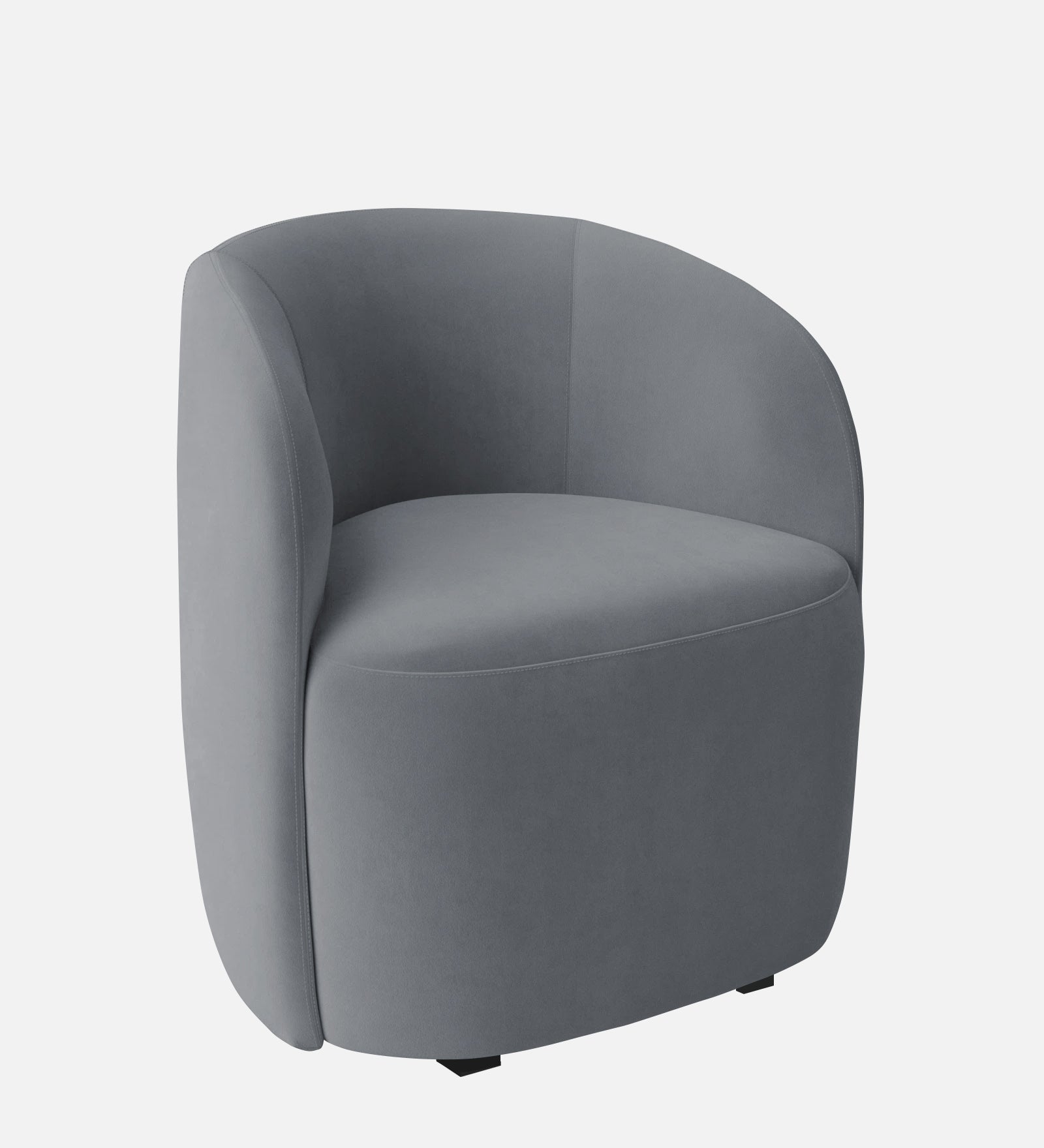 Hazel Velvet Wing Chair in Pubble Grey Colour