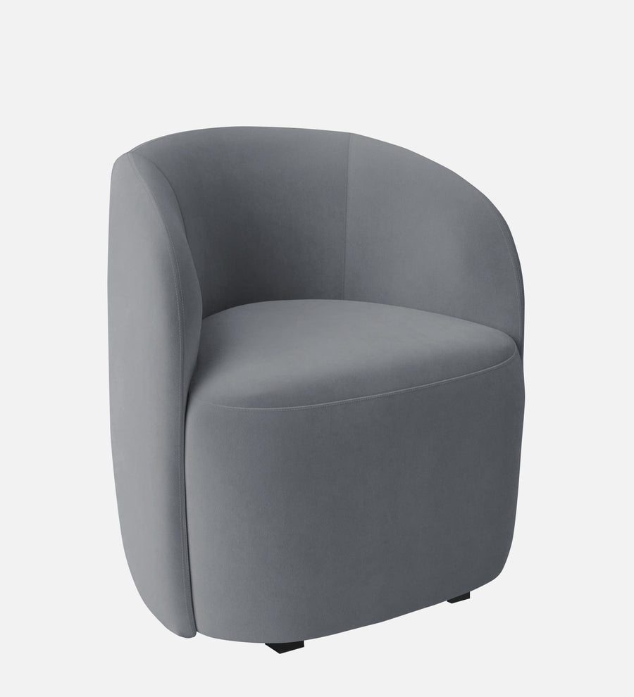 Lucky Velvet Lounge Chair In Pubble Grey Colour - Febonic Living
