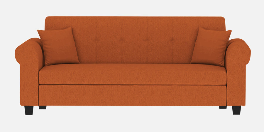 Derado Fabric 3 Seater Sofa In Vivid Orange Colour - Febonic Living