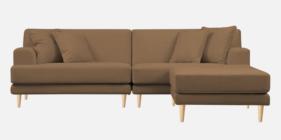 Woody Fabric Lhs Sectional Sofa 3 Lounger In Dusty Peach Colour - Febonic Living