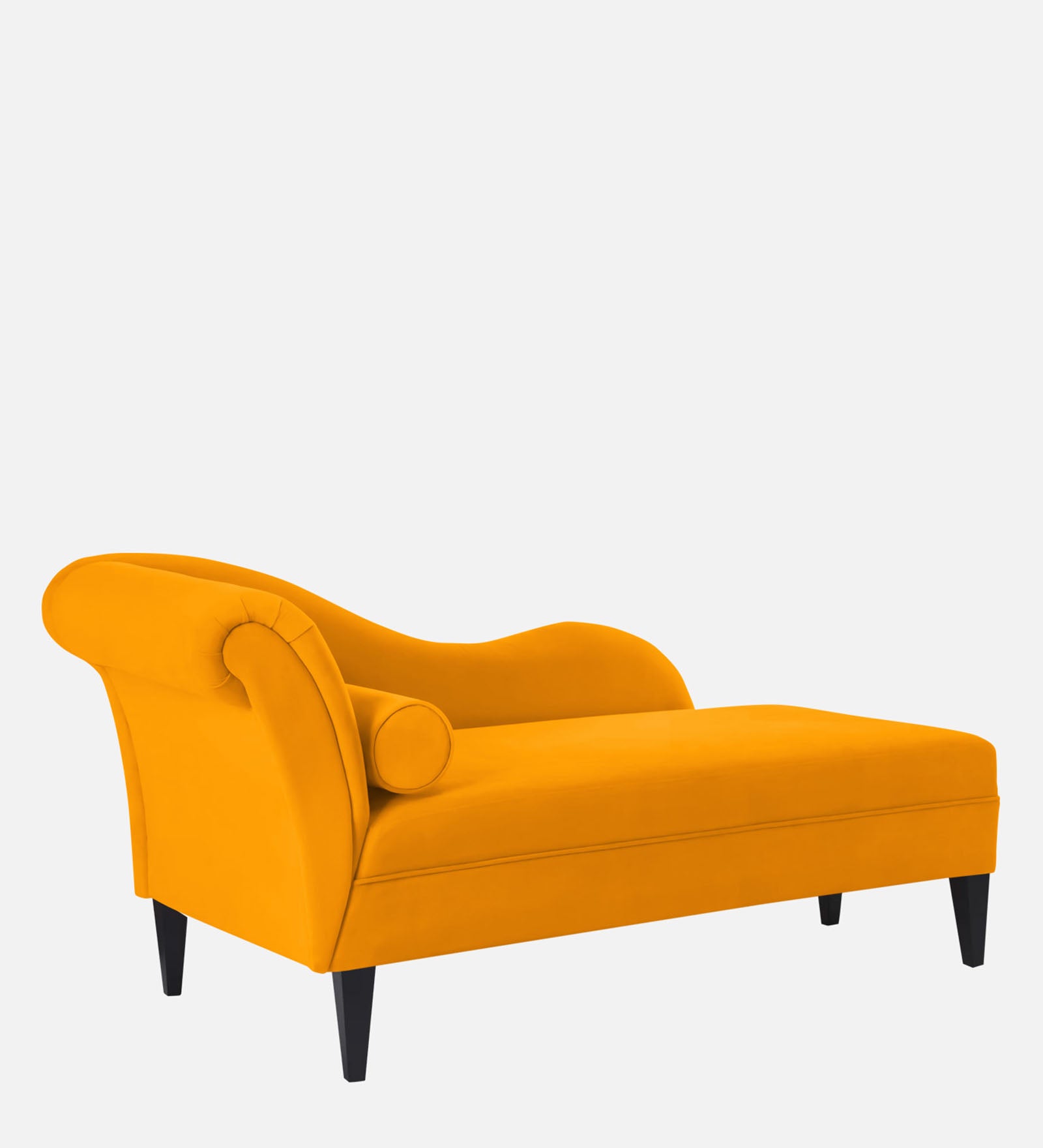 Rana Velvet RHS Chaise Lounger In Saffron yellow Colour