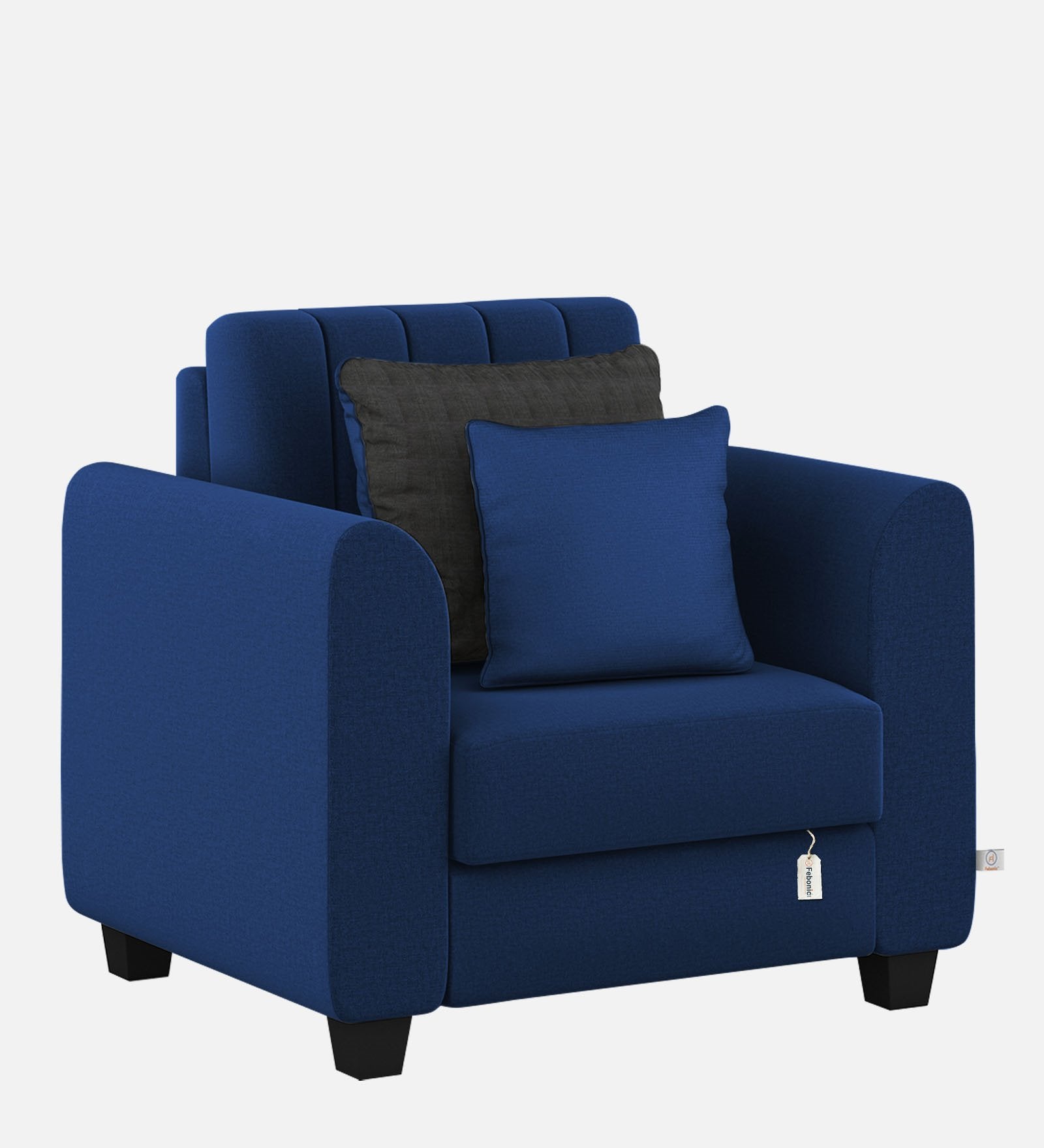 Cosmic Fabric 1 Seater Sofa in Royal Blue Colour