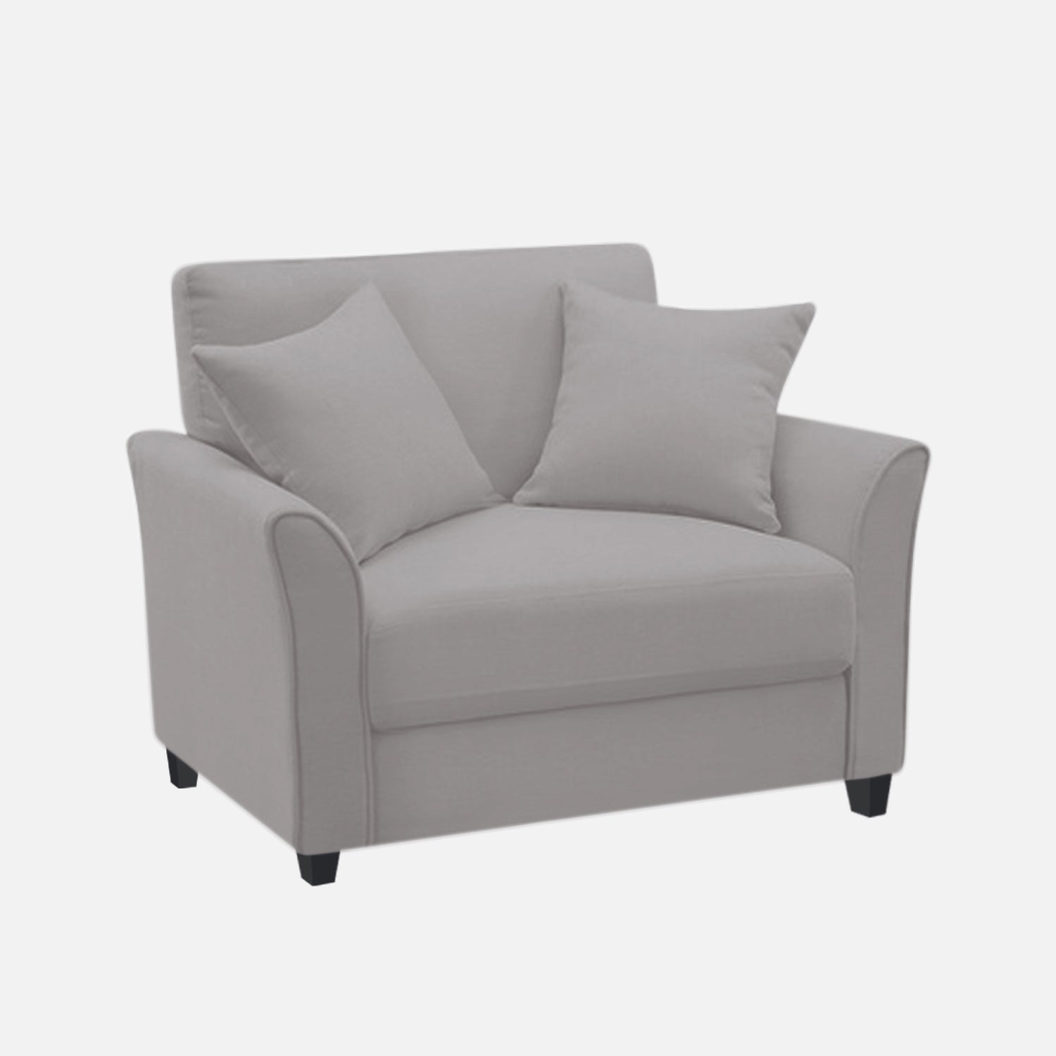 Daroo Velvet 1 Seater Sofa In light grey Colour