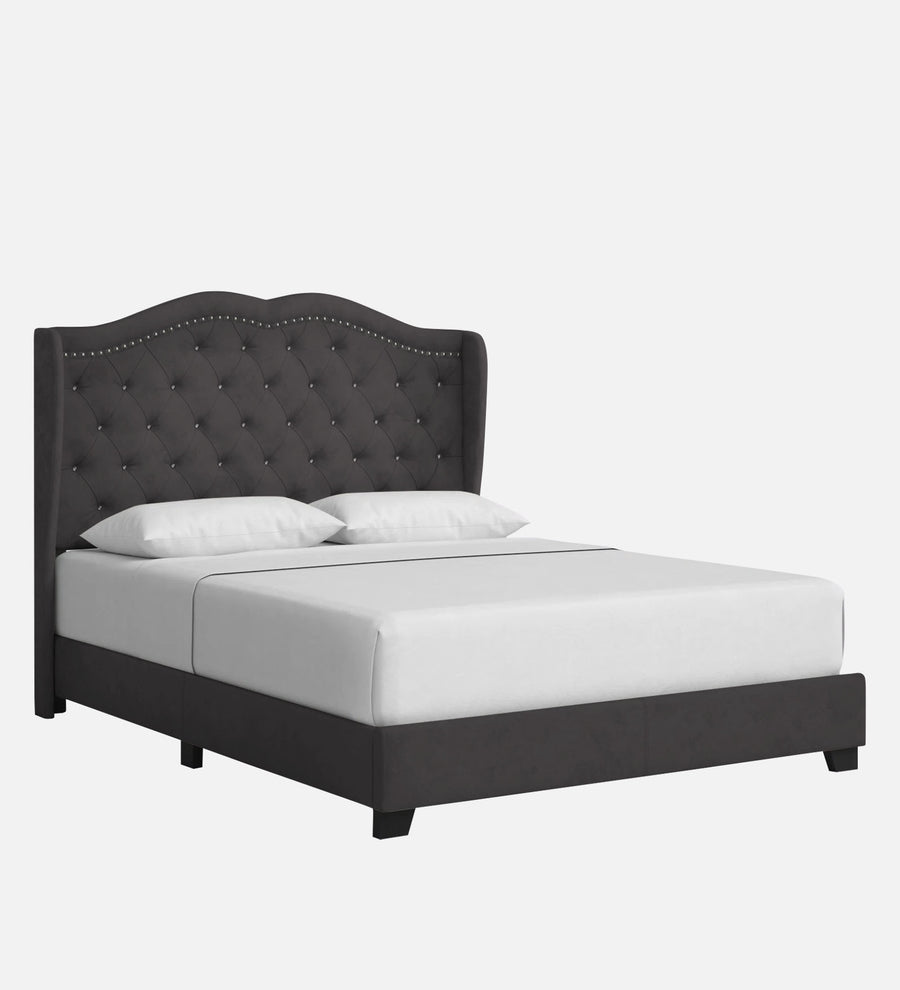 Blake Fabric Upholstered Queen Size Bed In Maba Grey Colour - Febonic Living
