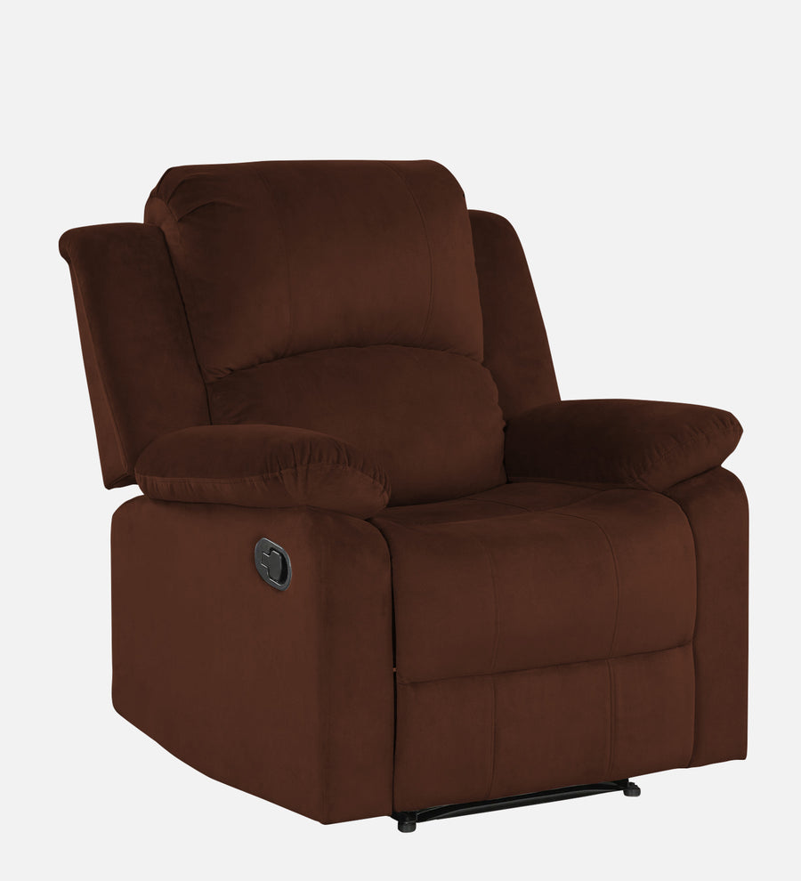 Henry Fabric 1 Seater Motorized Recliner In Coffee Brown Colour - Febonic Living