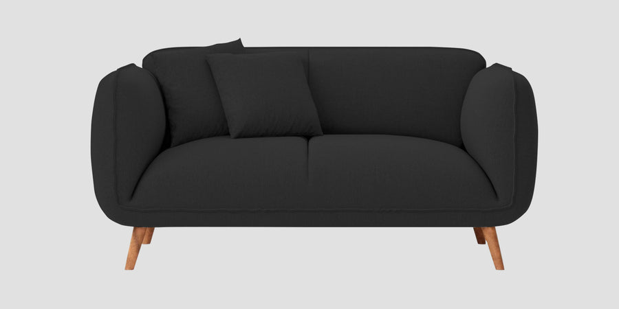 Zia Fabric 2 Seater Sofa In Bitter Black Colour - Febonic Living