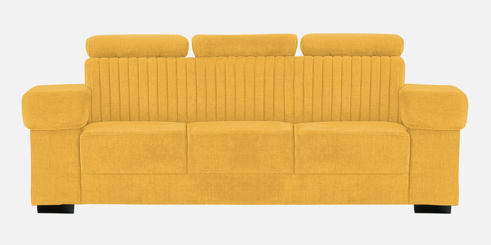 Draco Fabric 3 Seater Sofa In Bold Yellow Colour - Febonic Living