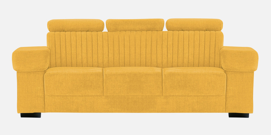 Draco Fabric 3 Seater Sofa In Bold Yellow Colour - Febonic Living