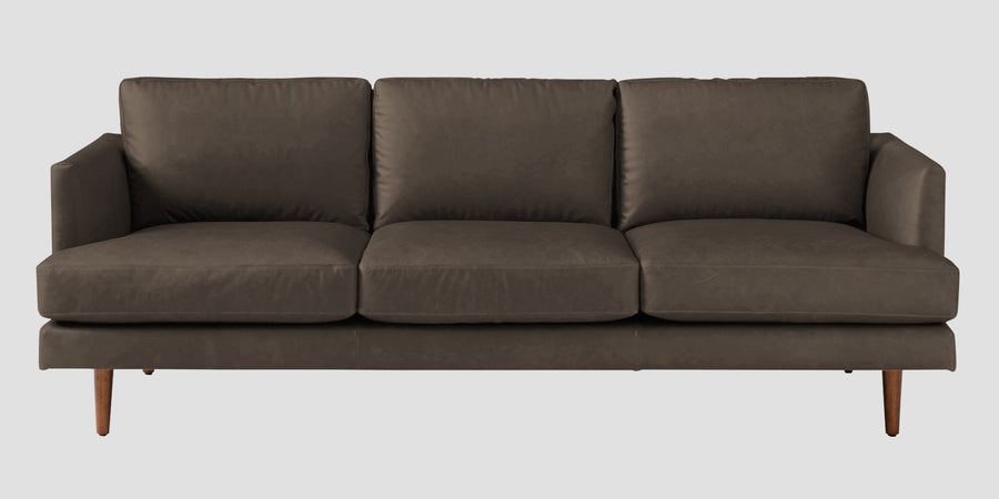 Sterio Leatherette 3 Seater Sofa In Peca Brown Colour - Febonic Living