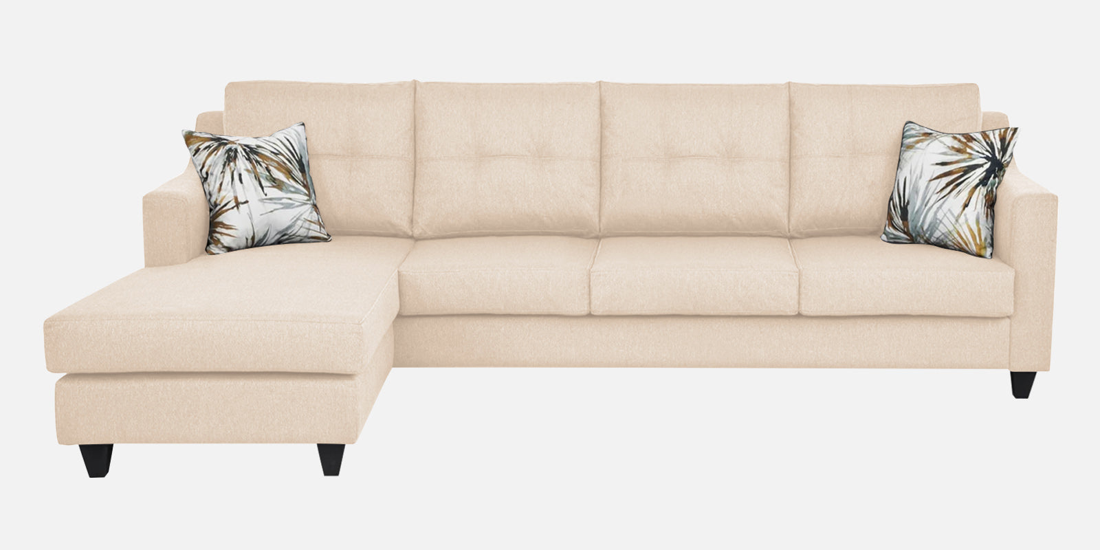 Welly Fabric RHS Sectional Sofa (3+Lounger) In Woom Beige Colour