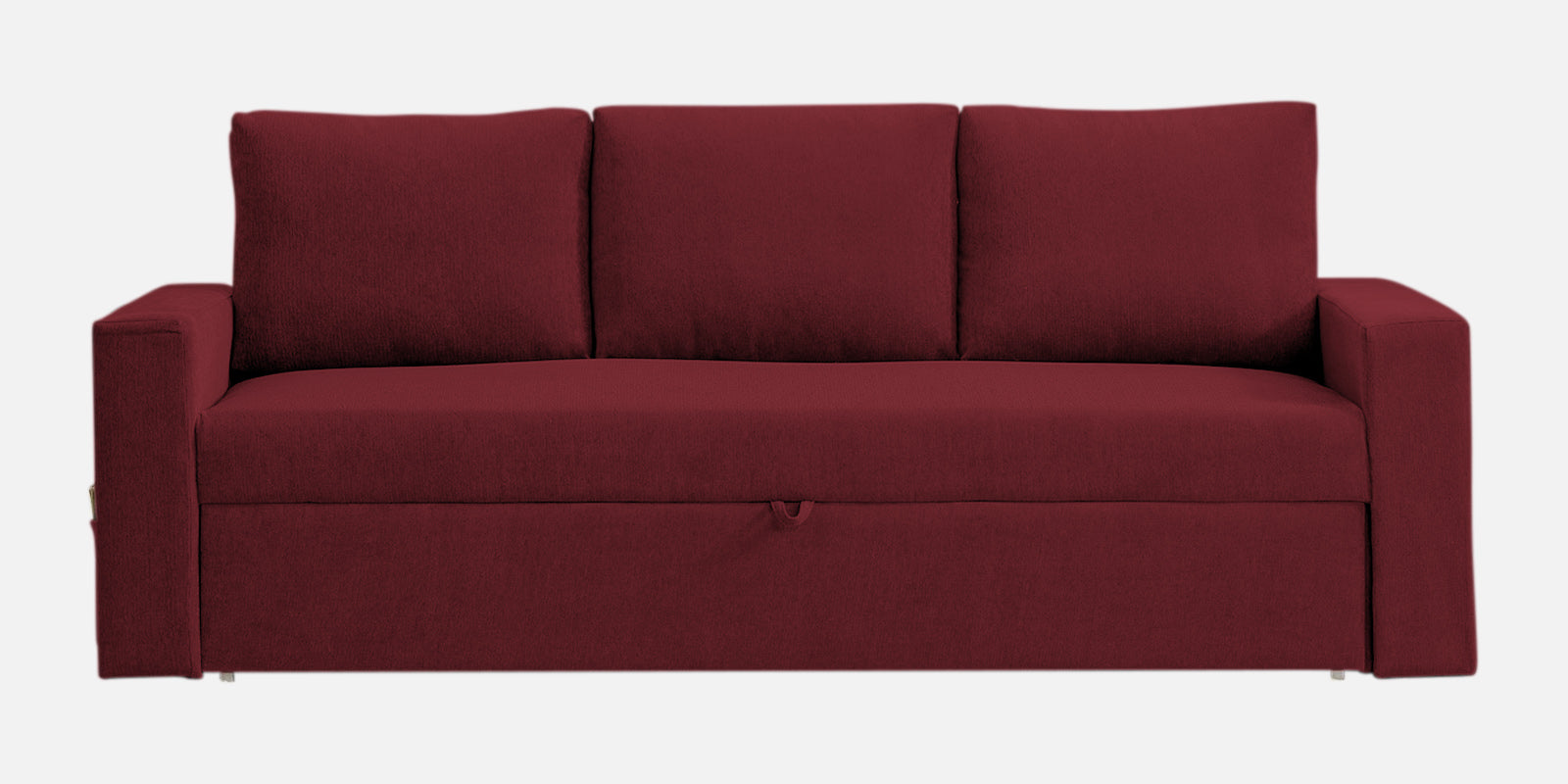 Kara Fabric 3 Seater Pull Out Sofa Cum Bed in Blood Maroon Colour