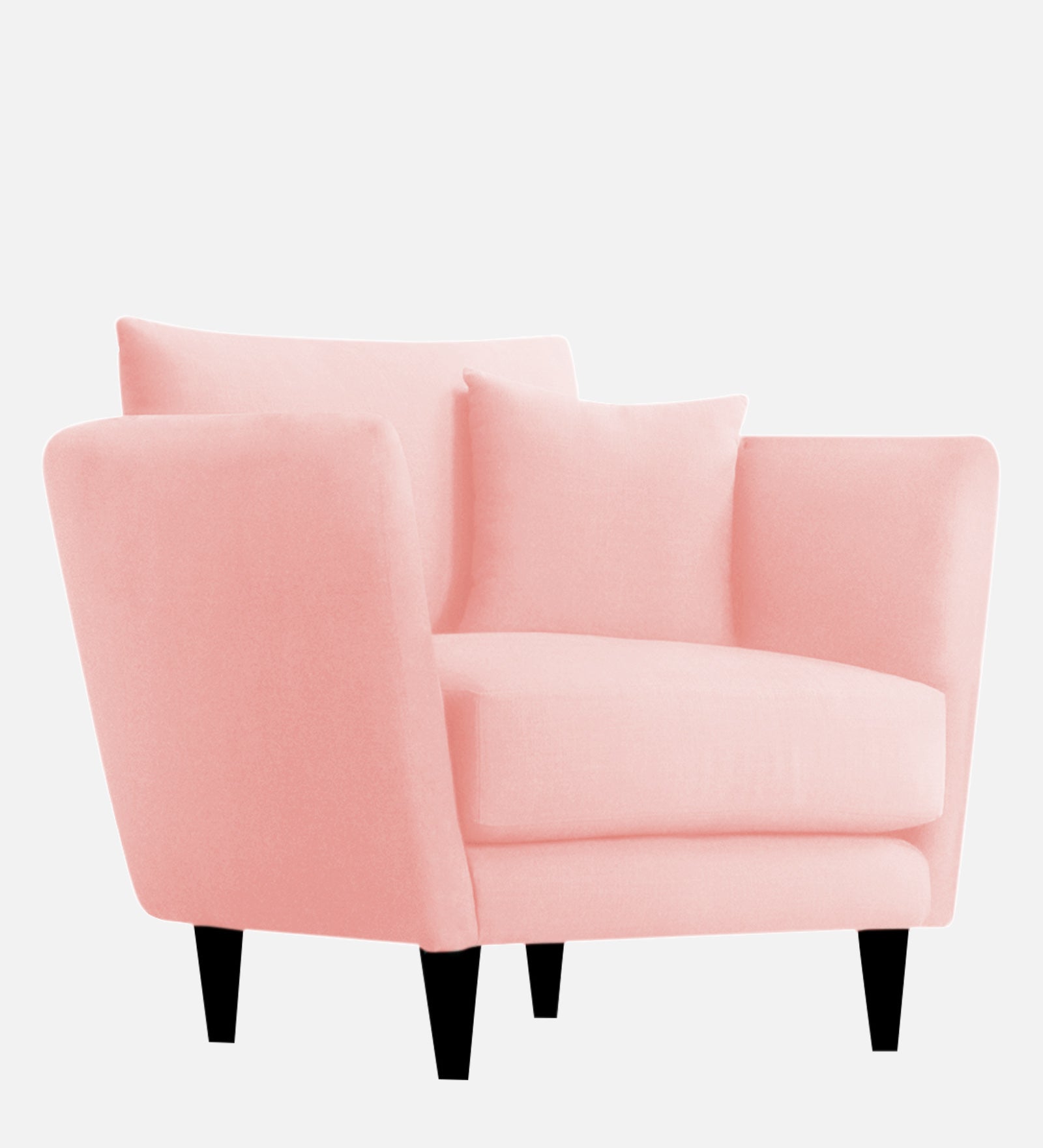 Norway Velvet 1 Seater Sofa In Millennial Pink Colour