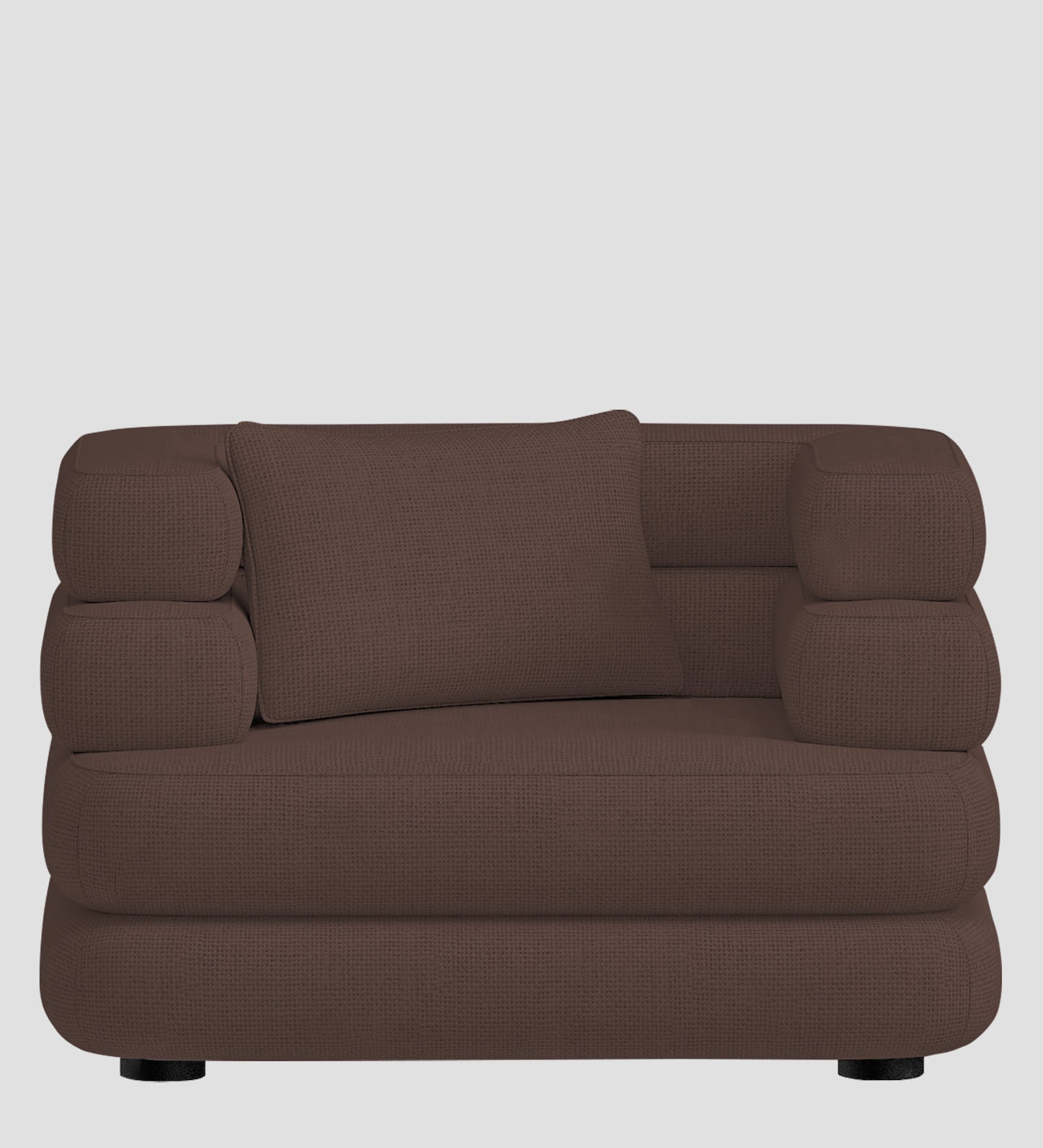 Wener Fabric 1 Seater Sofa in Caramel Brown Colour