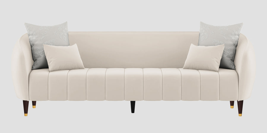 Hairo Velvet 3 Seater Sofa In Camel Beige Colour - Febonic Living