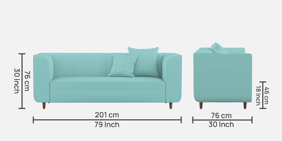 Sumo Velvet 3 Seater Sofa In Barmunda Aqua Colour - Febonic Living