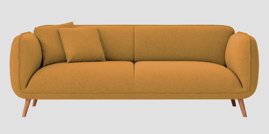 Zia Fabric 3 Seater Sofa In Corn Yellow Colour - Febonic Living