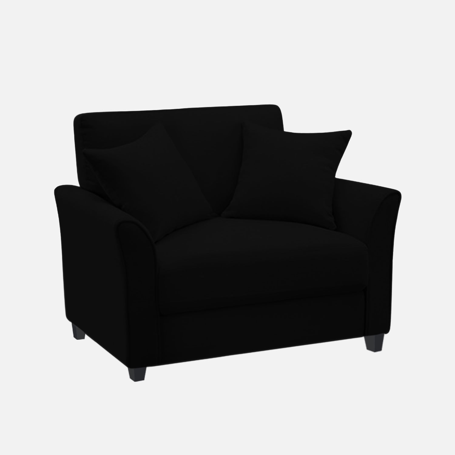 Daroo Velvet 1 Seater Sofa In Adam Black Colour