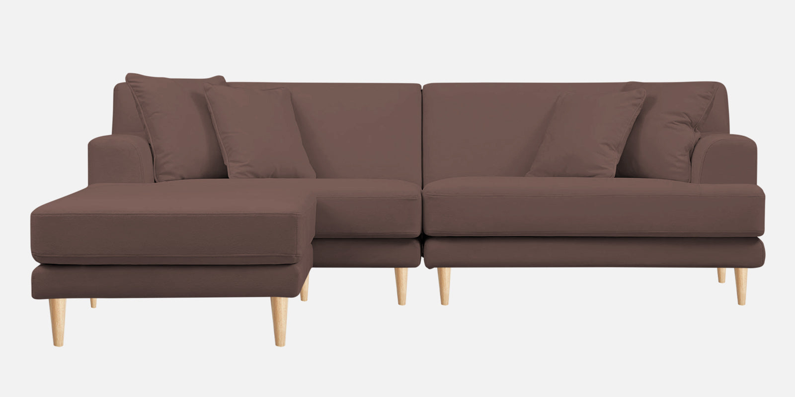 Woody Fabric RHS Sectional Sofa (3+Lounger) in Berry Wine Colour