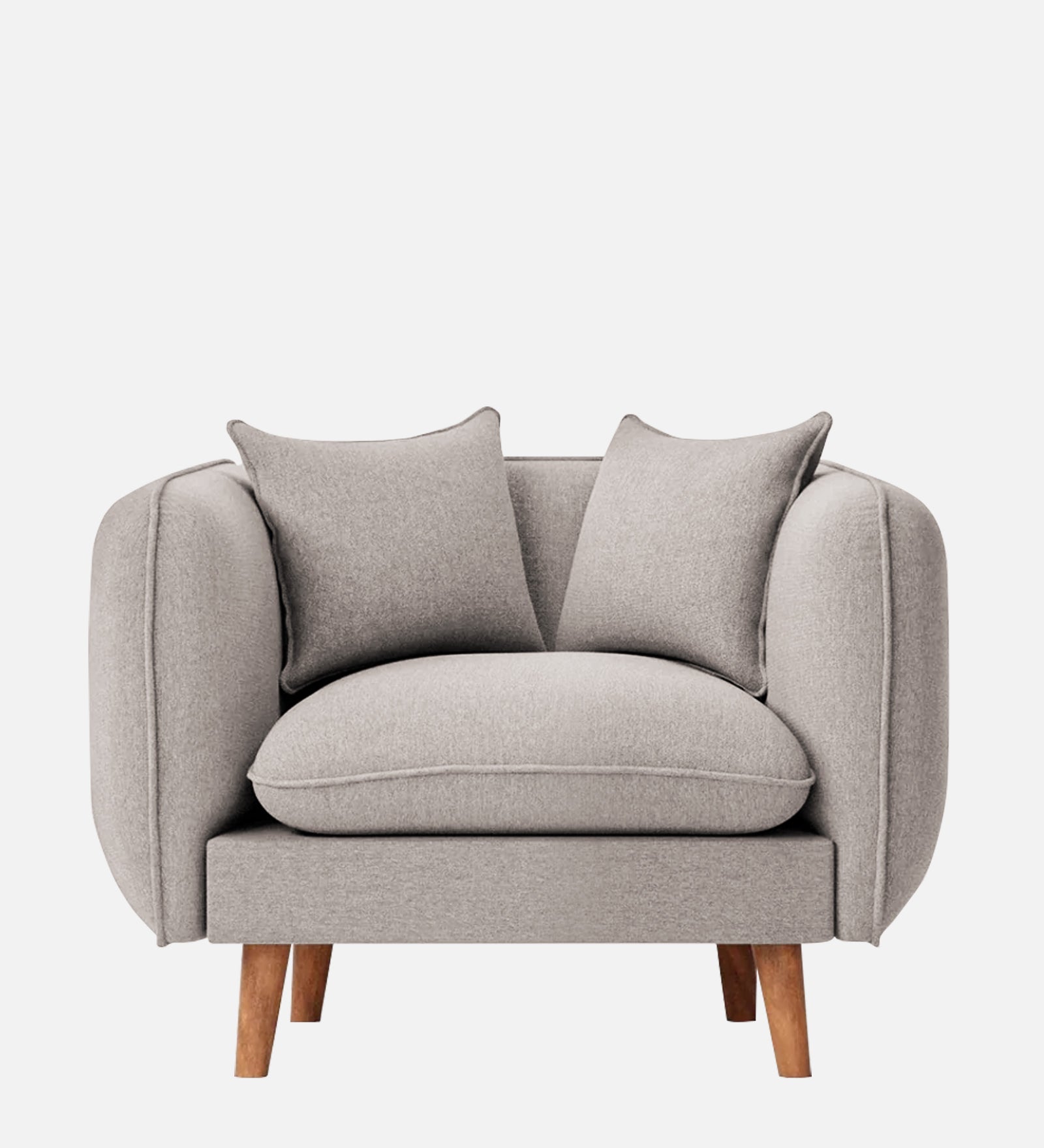 Reva Fabric 1 Seater Sofa In Storm Grey Colour