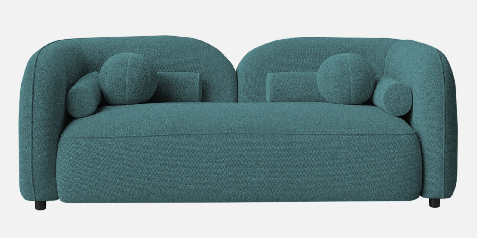 Corny Fur Fabric 2 Seater Sofa in Ocean Blue Colour