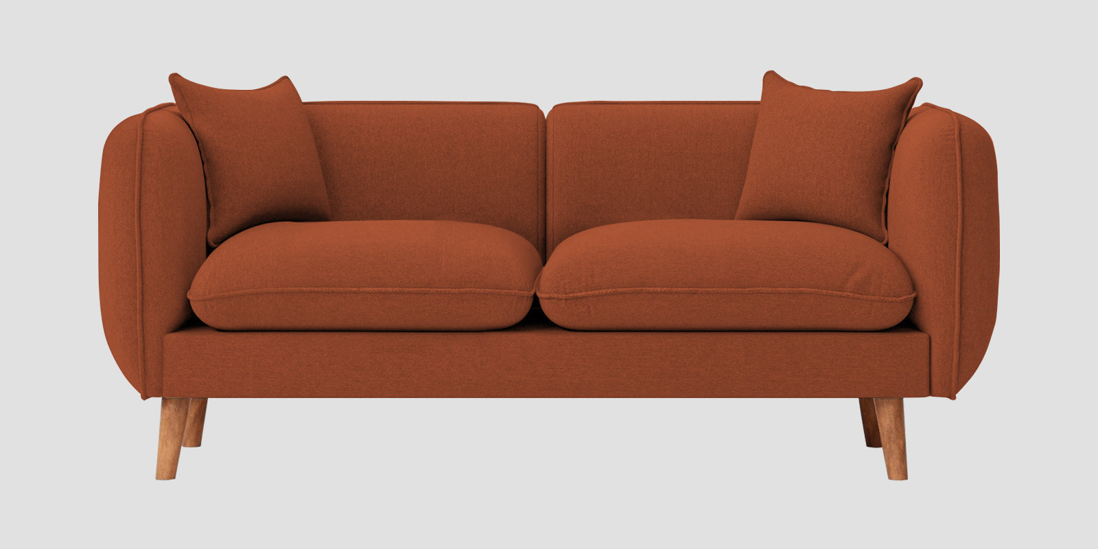 Reva Fabric 2 Seater Sofa In Royal Orange Colour - Febonic Living
