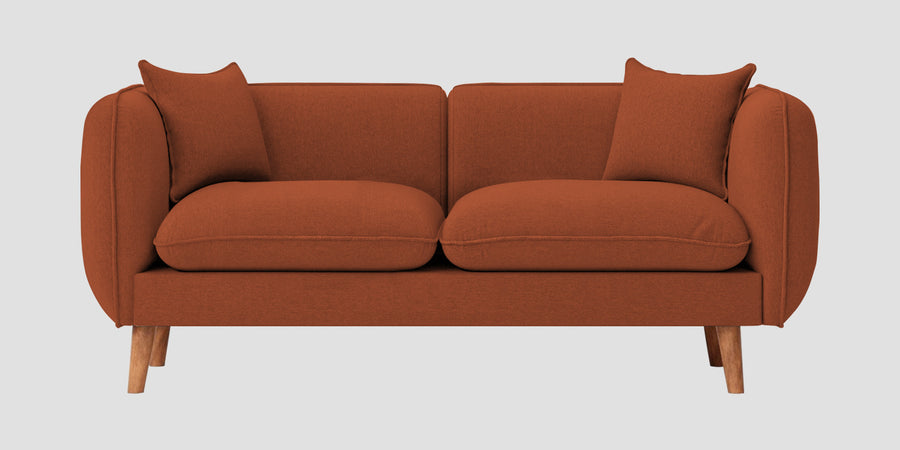 Reva Fabric 2 Seater Sofa In Royal Orange Colour - Febonic Living