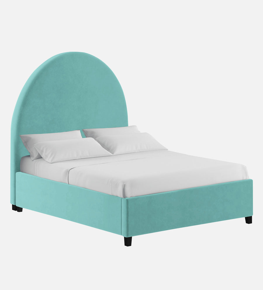 Maro Velvet Upholstered King Size Bed In Barmunda Aqua Colour - Febonic Living