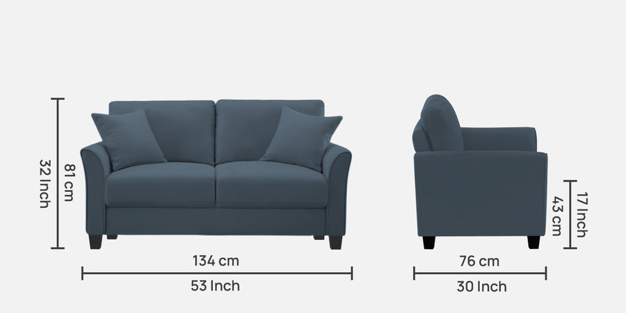 Daroo Velvet 2 Seater Sofa In Oxford Blue Colour - Febonic Living