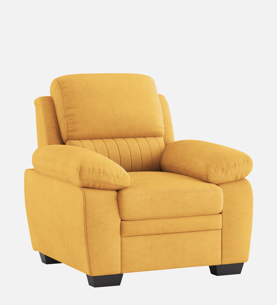 Cantaberry Velvet 1 Seater Sofa In Turmeric Yellow Colour - Febonic Living