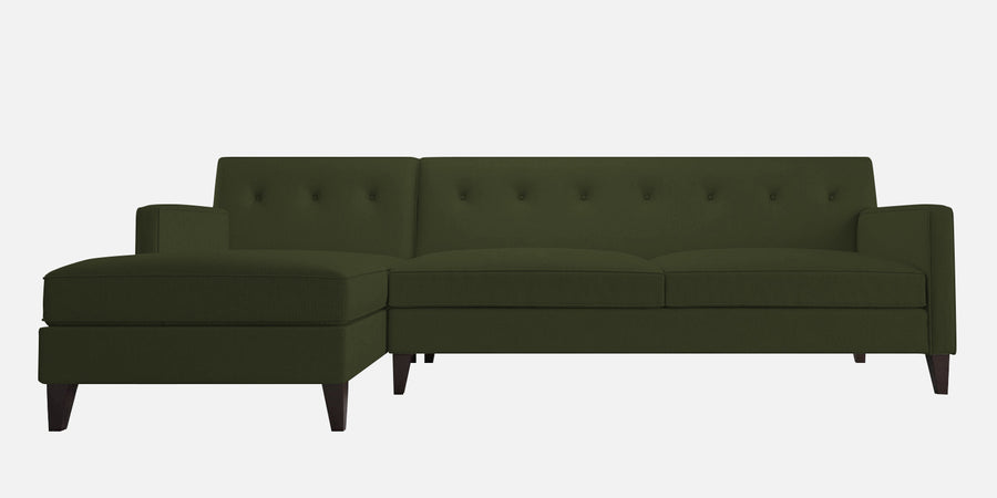 Miller Fabric Rhs Sectional Sofa 3 Lounger In Olive Green Colour - Febonic Living