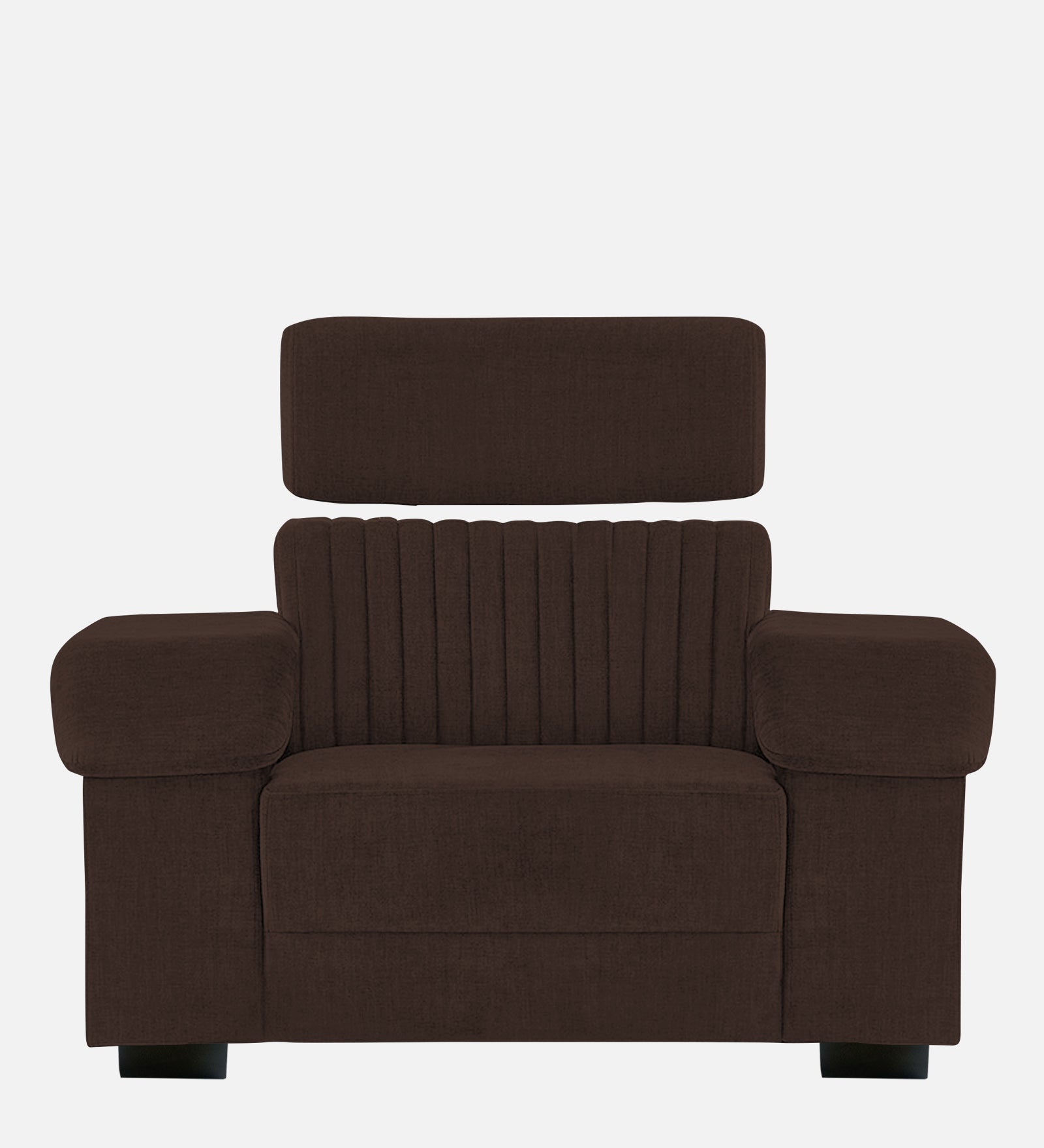 Draco Fabric 1 Seater Sofa In  Coffee Brown Colour - Febonic Living