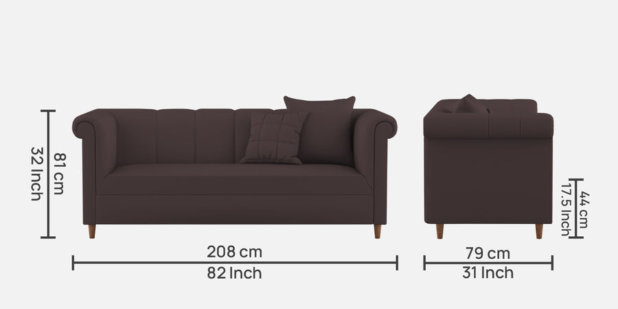 Rubi Velvet 3 Seater Sofa In Mocha Brown Colour - Febonic Living