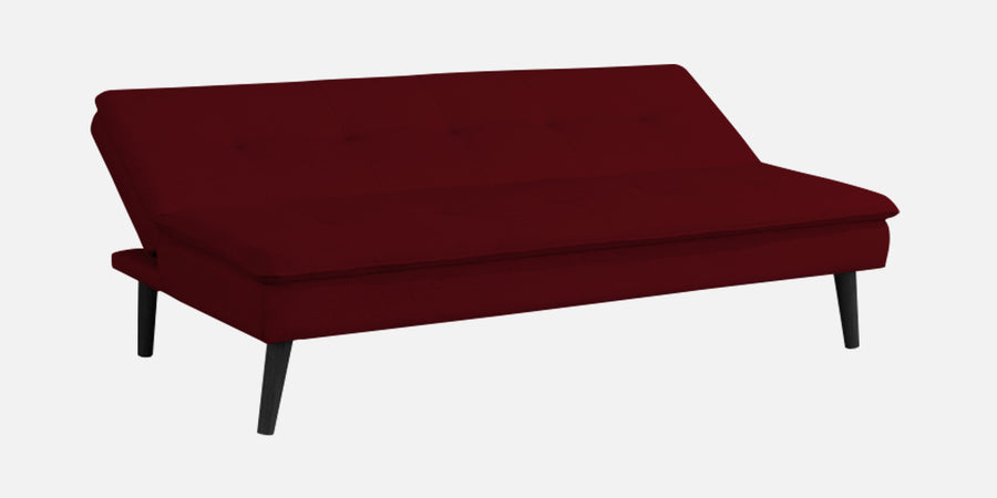 Toner Fabric 3 Seater Convertible Sofa Cum Bed In Ruby Red Colour - Febonic Living