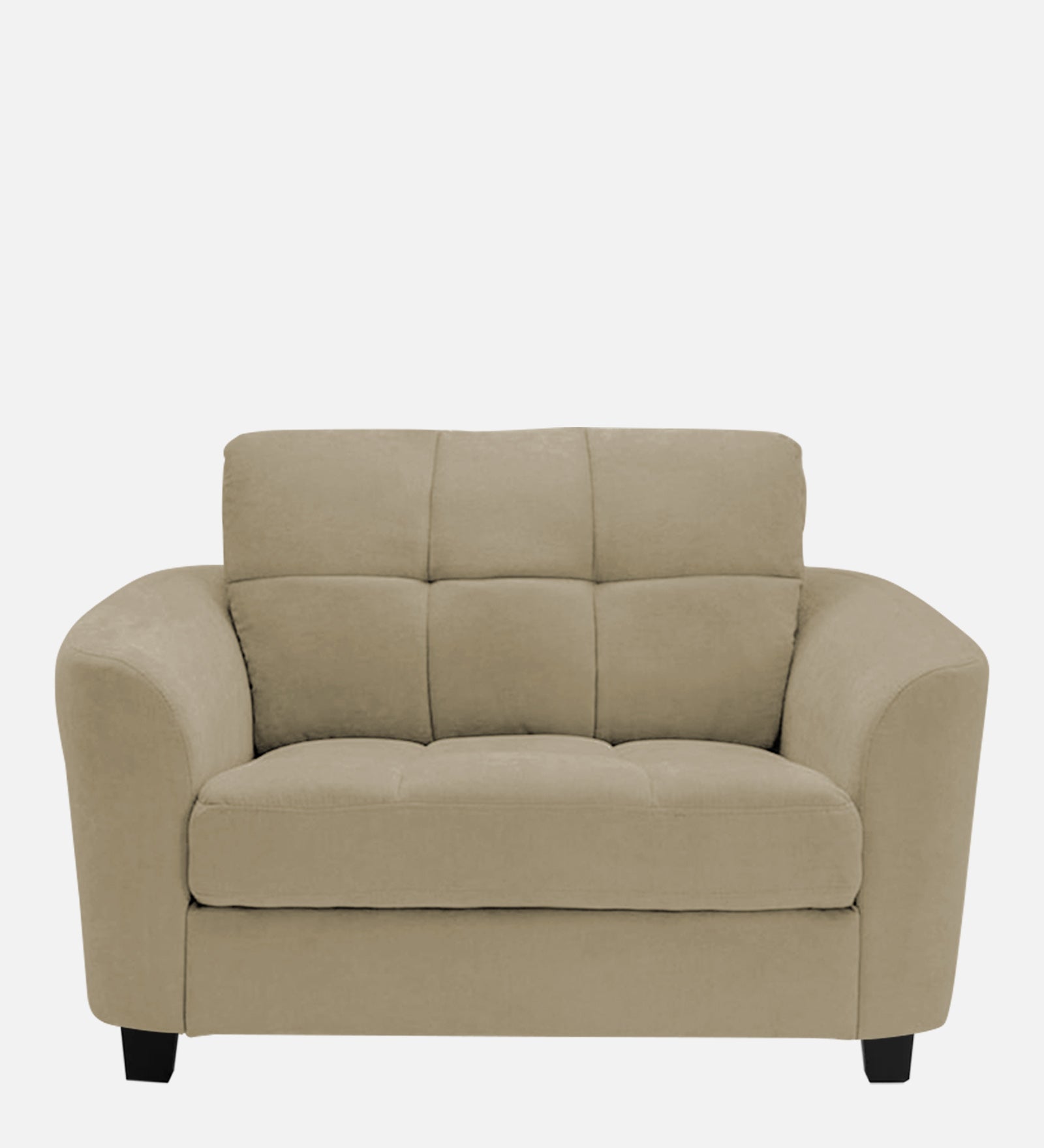 Mulan Fabric 1 Seater Sofa in Honey Beige Colour