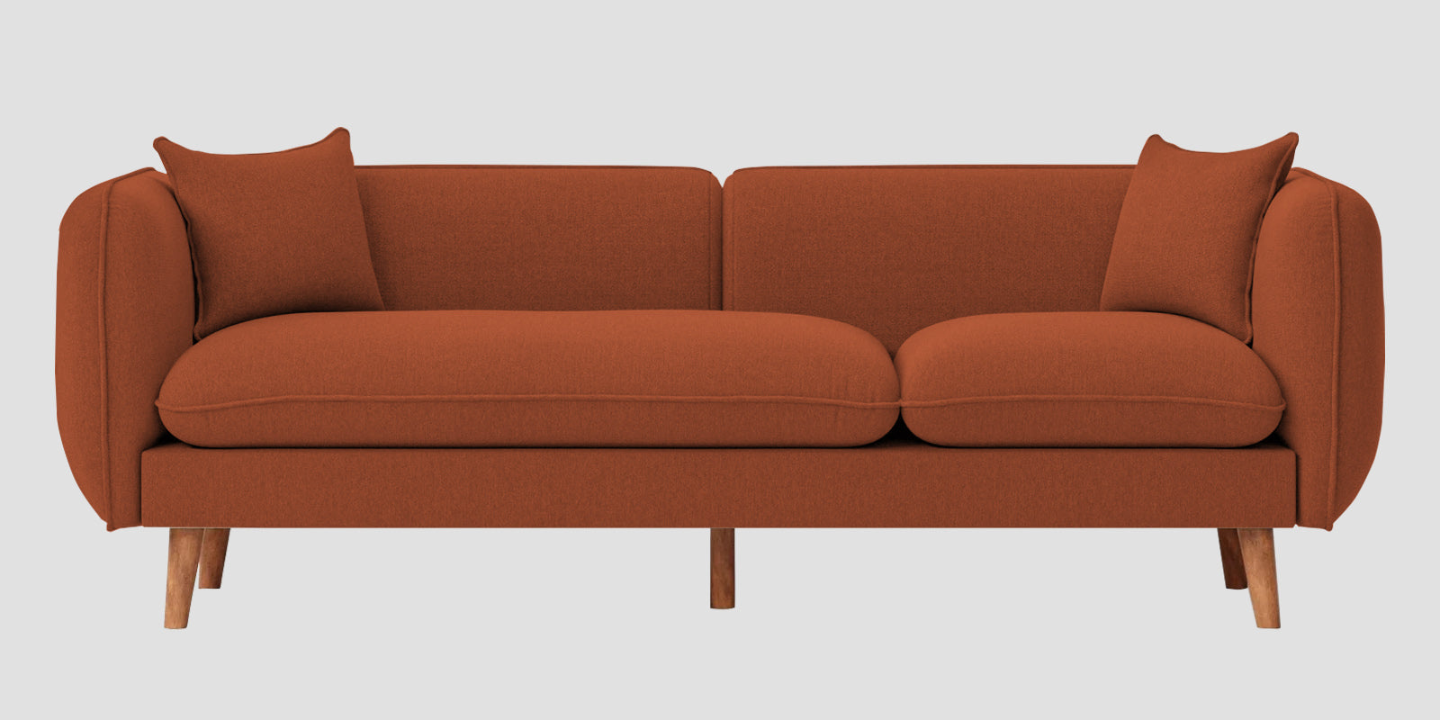 Reva Fabric 3 Seater Sofa In Royal Orange Colour - Febonic Living