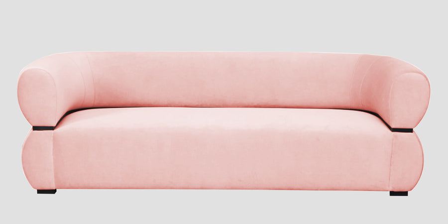 Kula Velvet 3 Seater Sofa In Millennial Pink Colour - Febonic Living