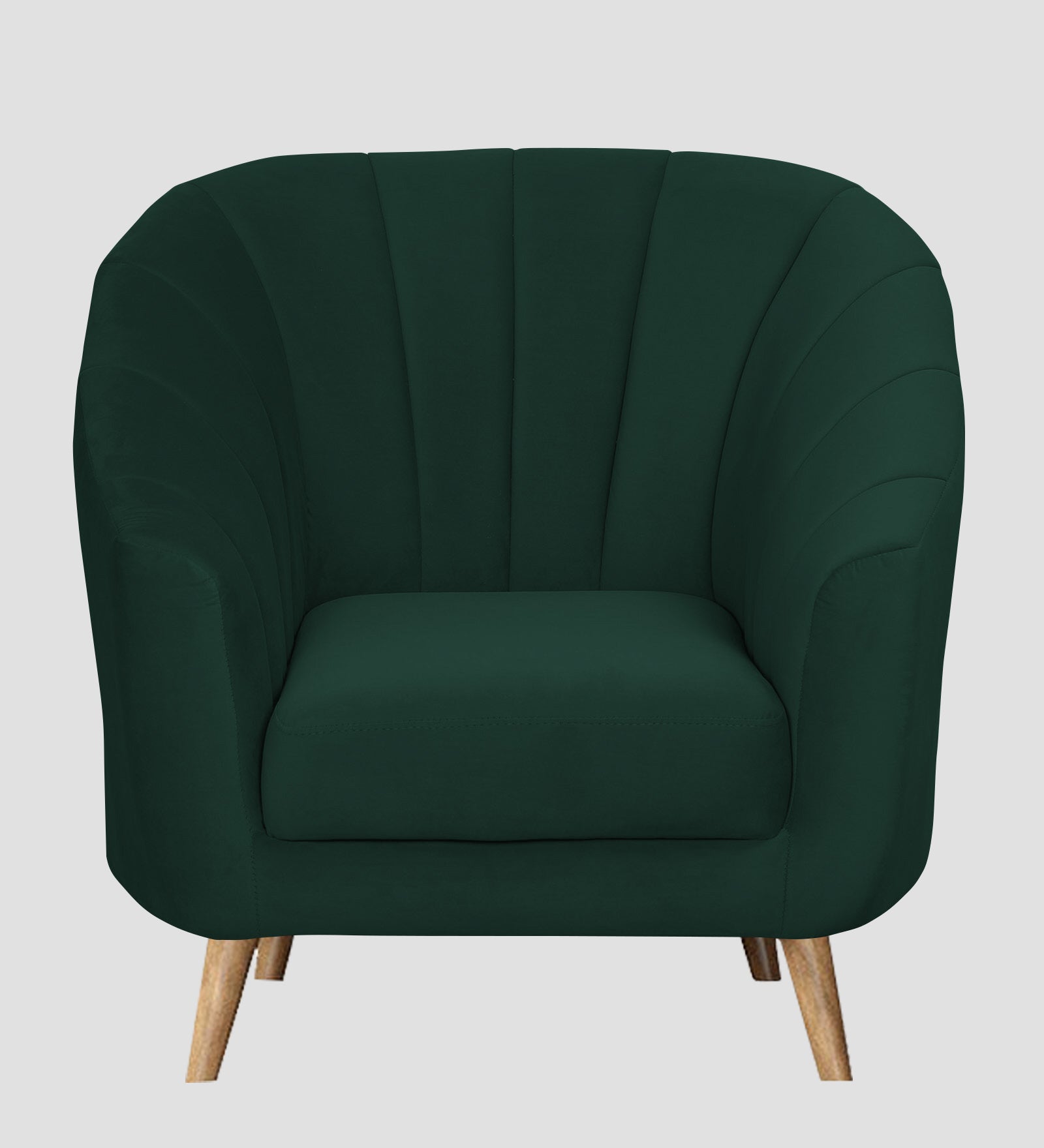 Nancy Velvet 1 Seater Sofa in Forest Green Colour