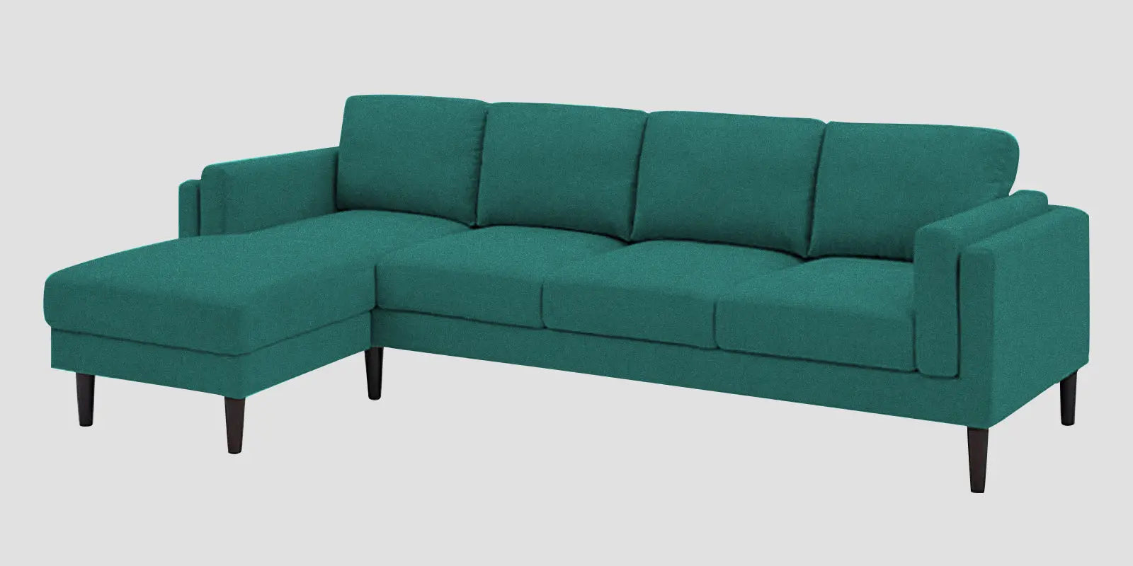 Creata Fabric RHS Sectional Sofa (3+Lounger) In Sea Green Colour Febonic Living